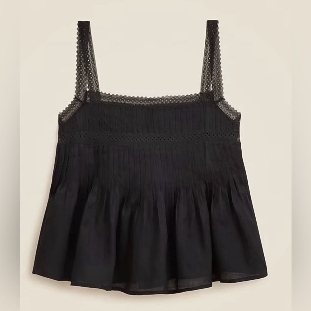 J.Crew Lace-trim tank top in ramie NWT Size XS